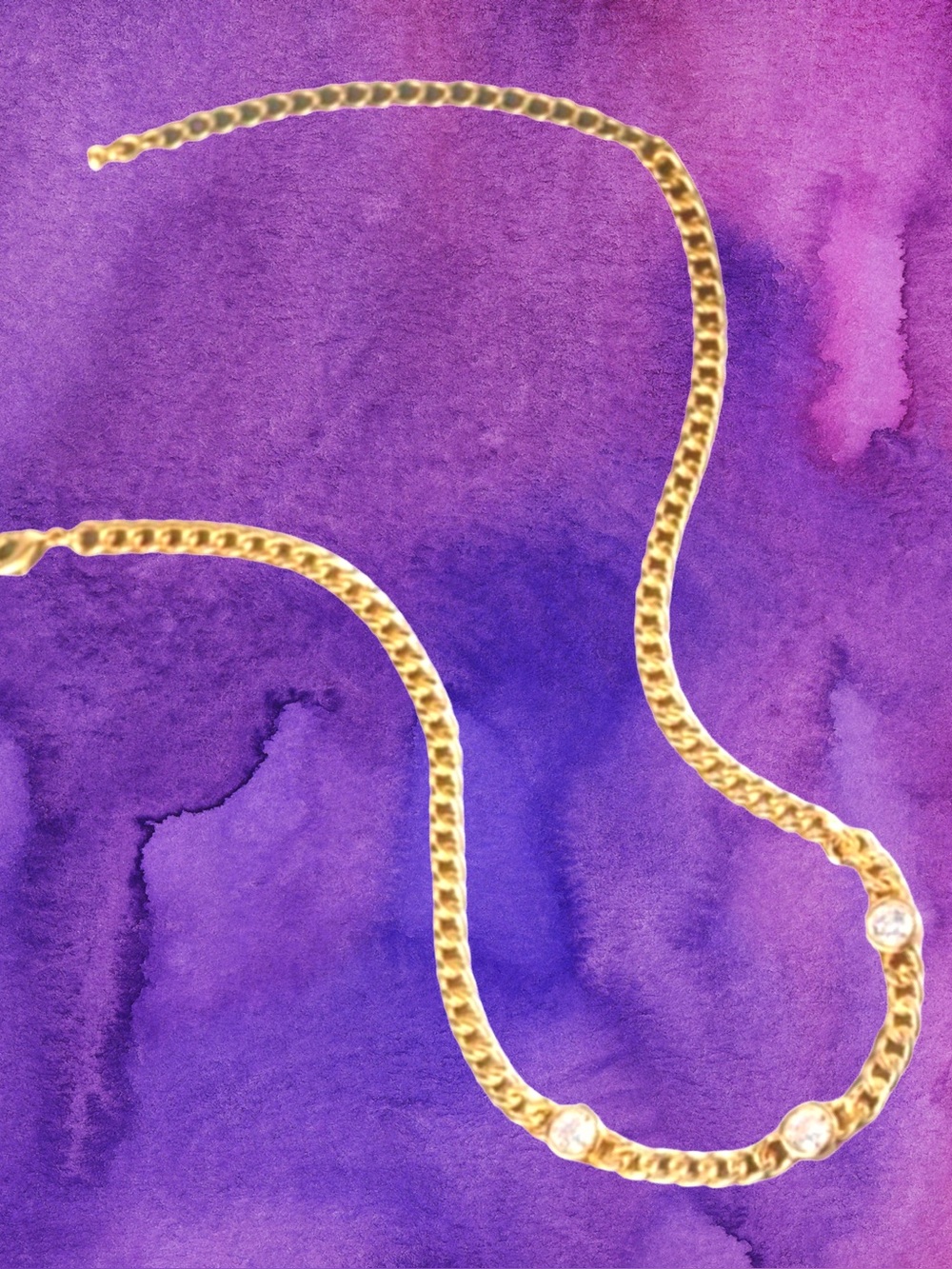 🆕Women’s 14k Gold Plated Diamond Accent Gold Chain Necklace💜💜